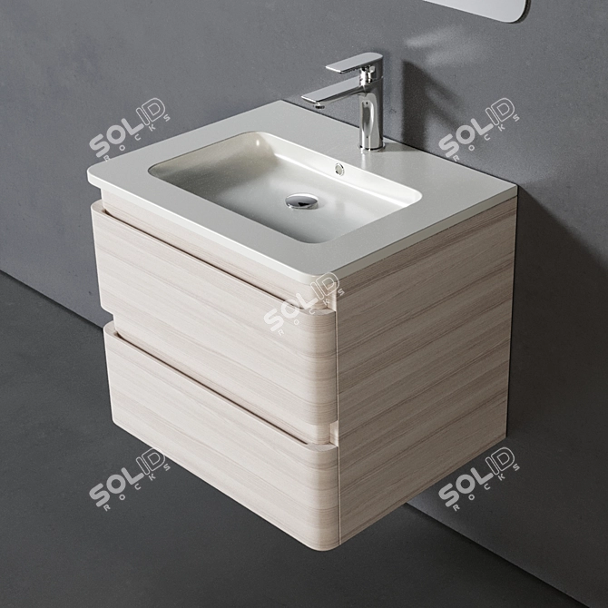 Modern Coria 60cm Bathroom Set 3D model image 2