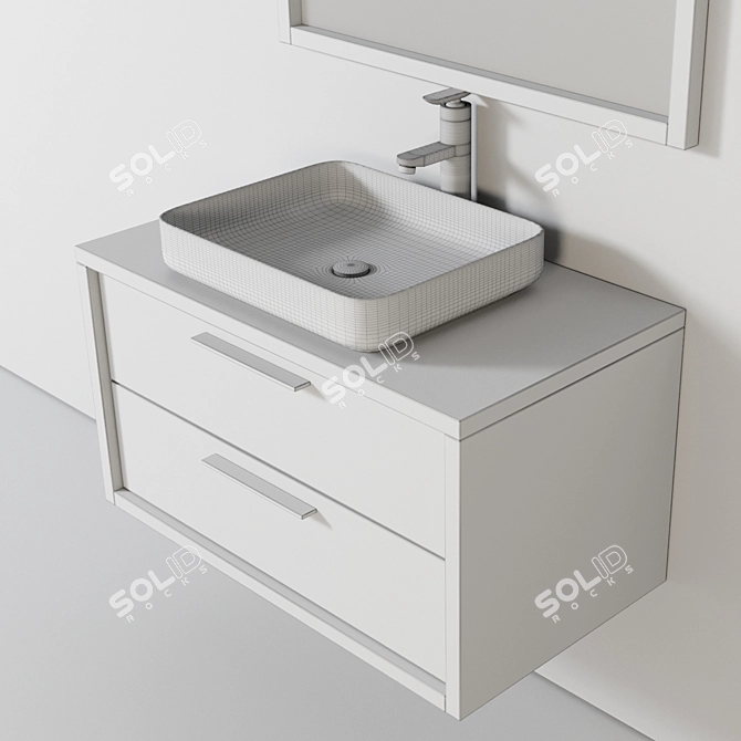 Indiana 90cm: Stylish Bathroom Furniture 3D model image 3