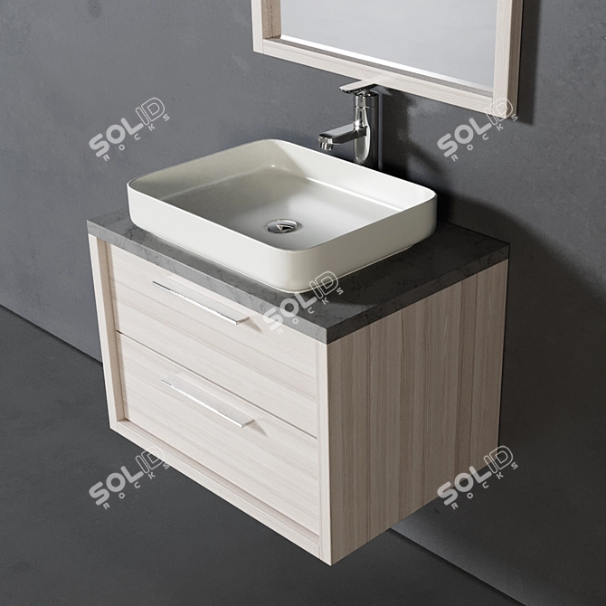 Indiana 70cm: Stylish Bathroom Furniture 3D model image 2