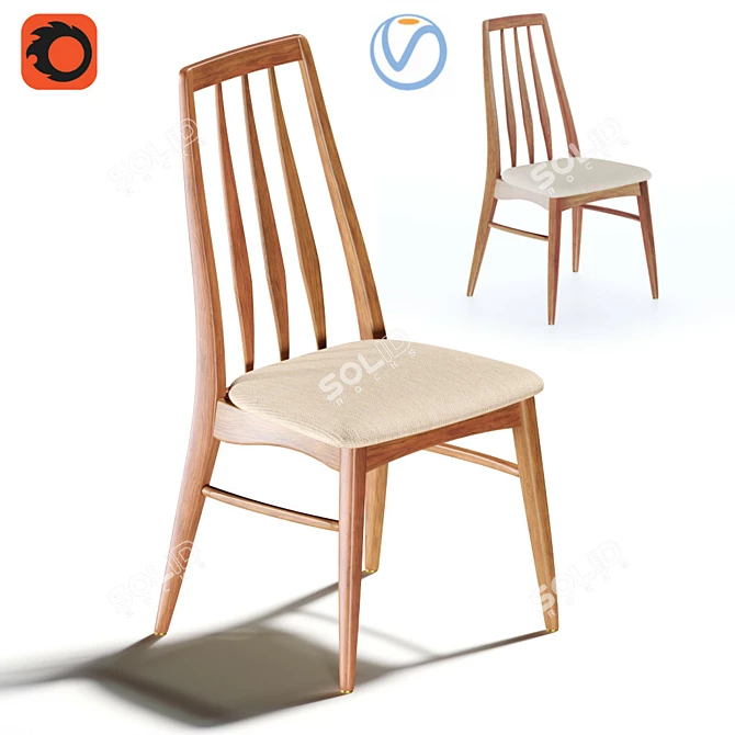 Scandi Eva Dining Chair 3D model image 1