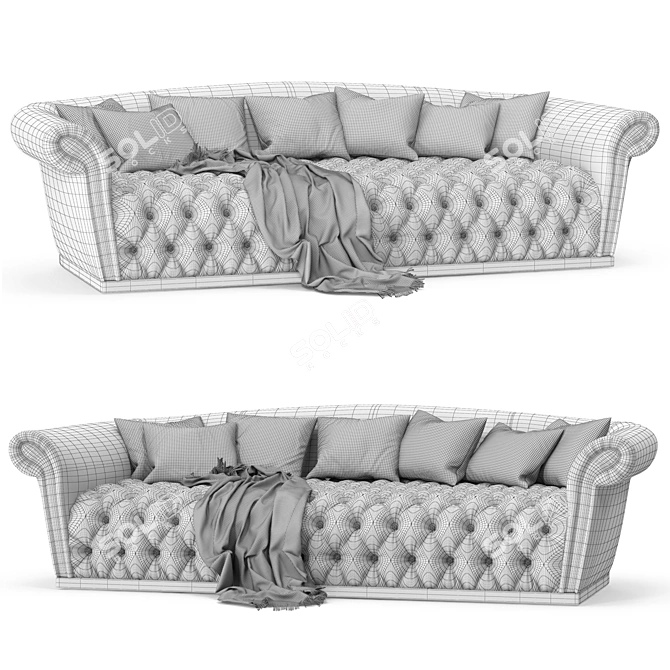 Luxury Hermes 8903 Sofa 3D model image 2