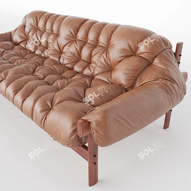 Luxurious Brazilian Leather Sofa 3D model image 2