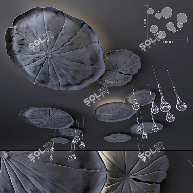 Water Lily Ceiling Decor 3D model image 1