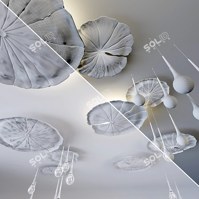 Water Lily Ceiling Decor 3D model image 3