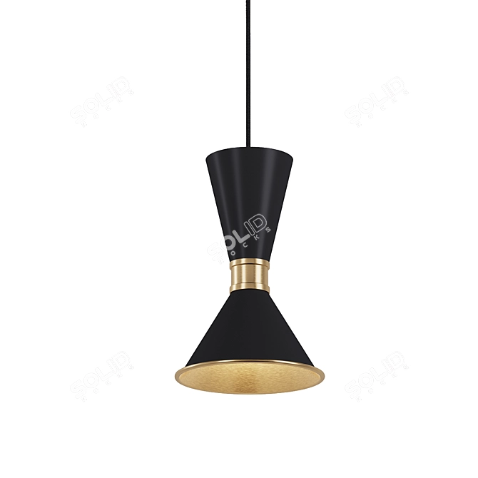 Elegant Brass Dualight Suspension 3D model image 1