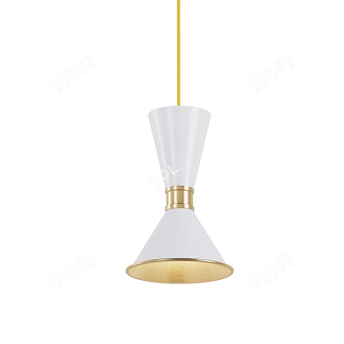 Elegant Brass Dualight Suspension 3D model image 2