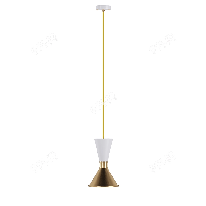 Elegant Brass Dualight Suspension 3D model image 3