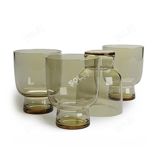 HK Living Engraved Glass: Stylish & Colorful 3D model image 1