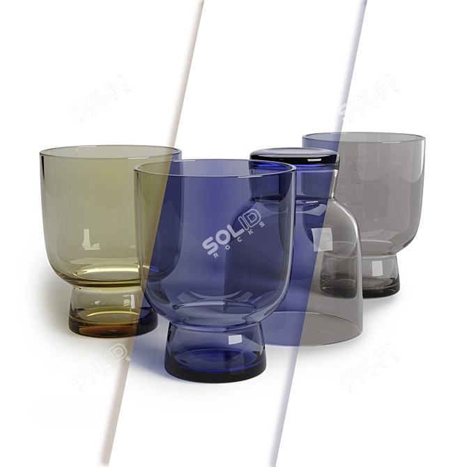 HK Living Engraved Glass: Stylish & Colorful 3D model image 3