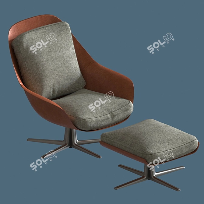 Modern Flexform Sveva Chair: Ultimate Comfort & Style 3D model image 2