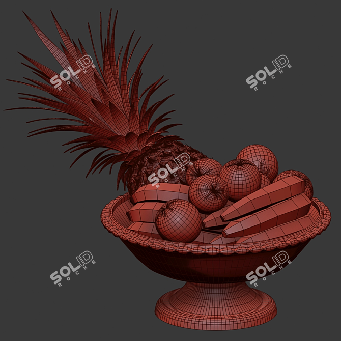 Fresh and Juicy Fruits 3D model image 2