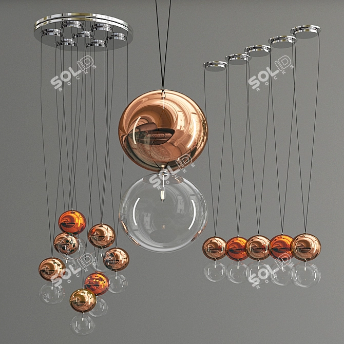 Elegant Apollo Ceiling Light 3D model image 1