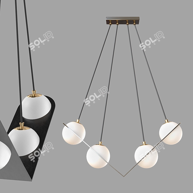 Title: Scandinavian Style Hanging Ceiling Chandelier 3D model image 1