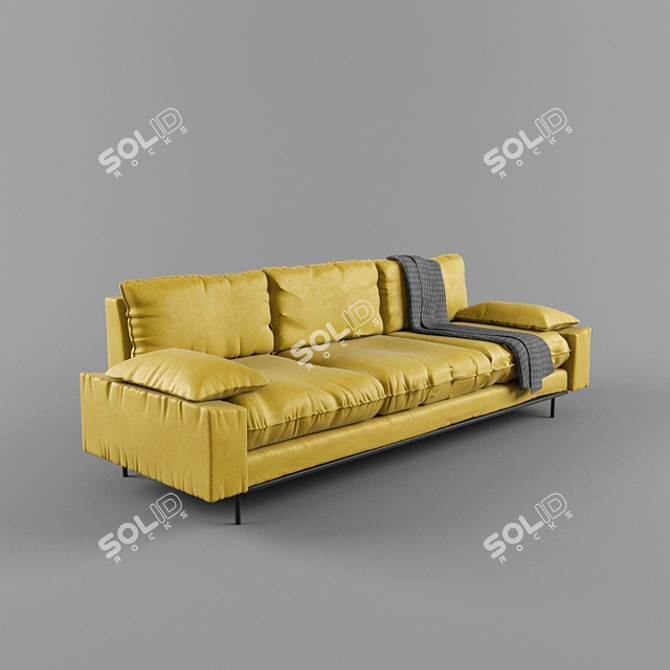 Vintage Retro Sofa by HK LIVING 3D model image 2