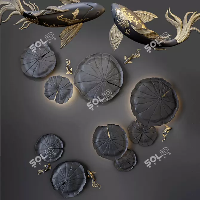 Title: Water Lily Wall Decor 3D model image 1