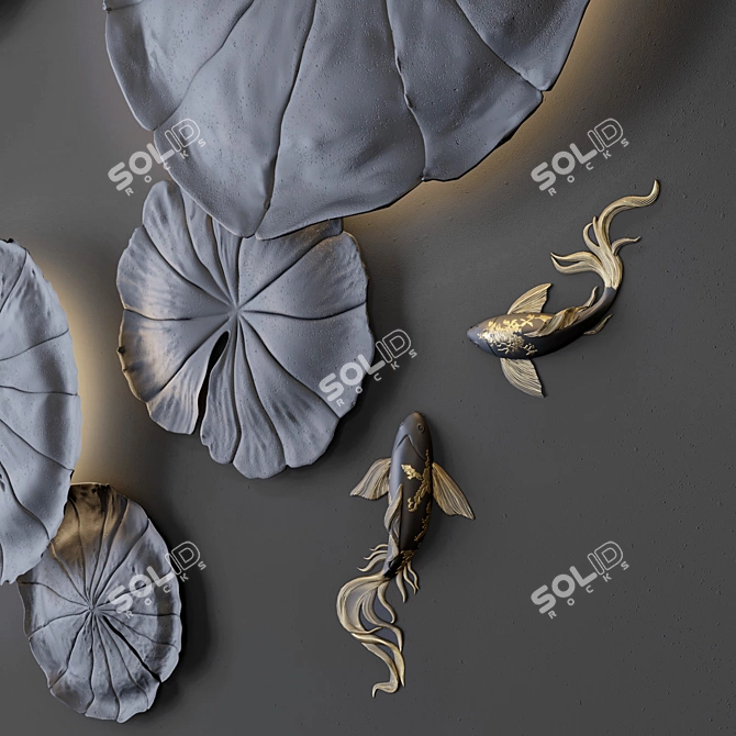 Title: Water Lily Wall Decor 3D model image 2