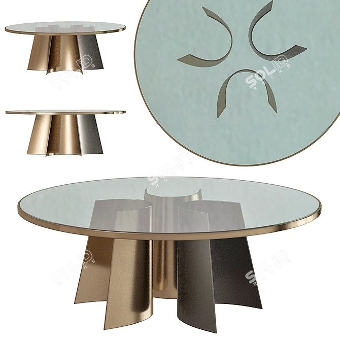 Elegant Poliform Kensington Round Table 3D model image 1