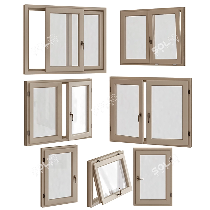 Elegant Window Decors Collection 3D model image 1