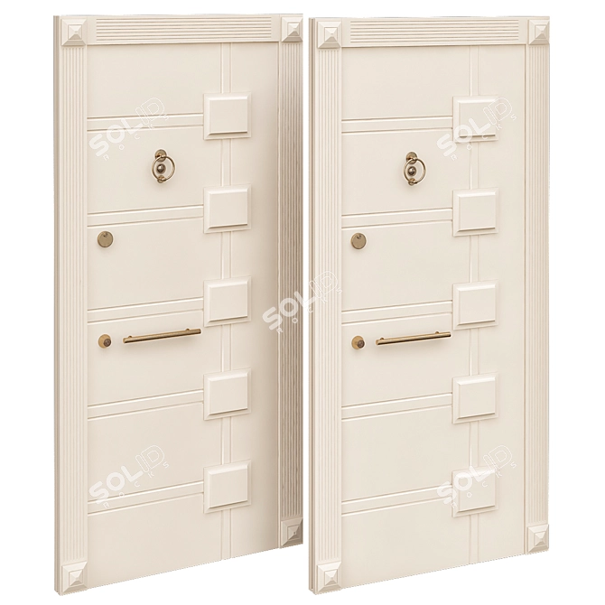 Natural Wood Door 3D model image 1