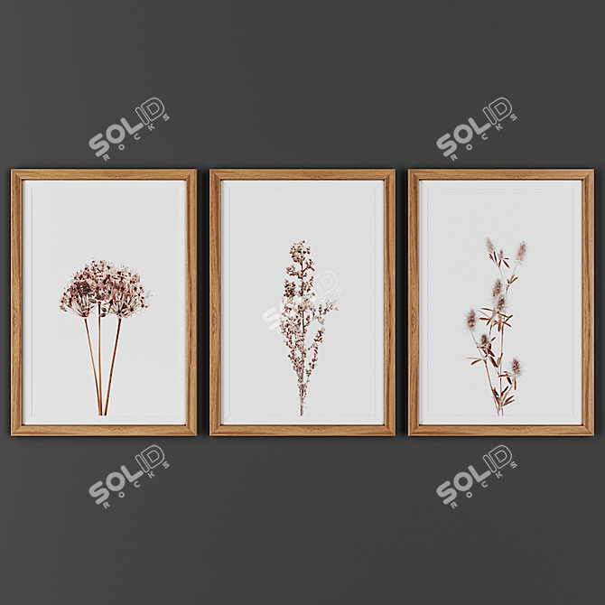 Wooden Frame Art Collection 3D model image 1