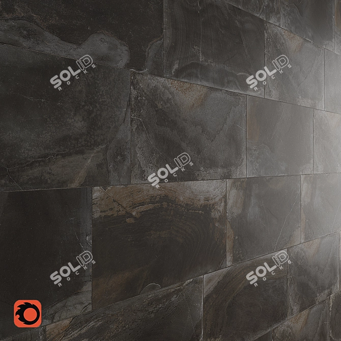 Modern Slate Anthracite Wall Tiles 3D model image 1