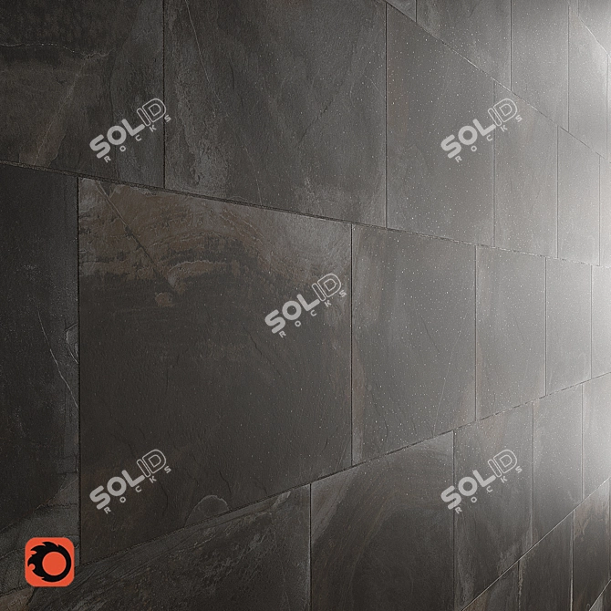 Modern Slate Anthracite Wall Tiles 3D model image 2