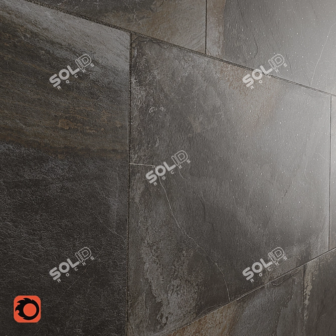 Modern Slate Anthracite Wall Tiles 3D model image 3