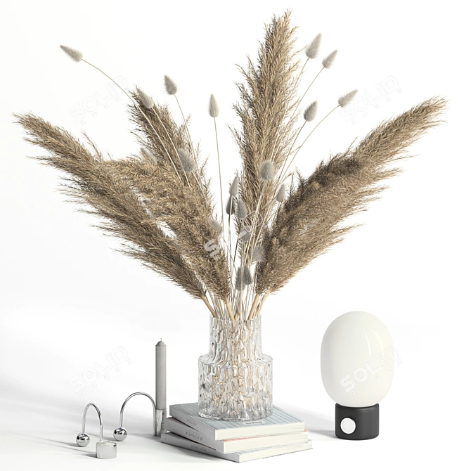 Natural Pampas Grass Bouquet 3D model image 1
