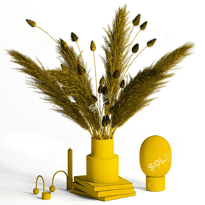 Natural Pampas Grass Bouquet 3D model image 3