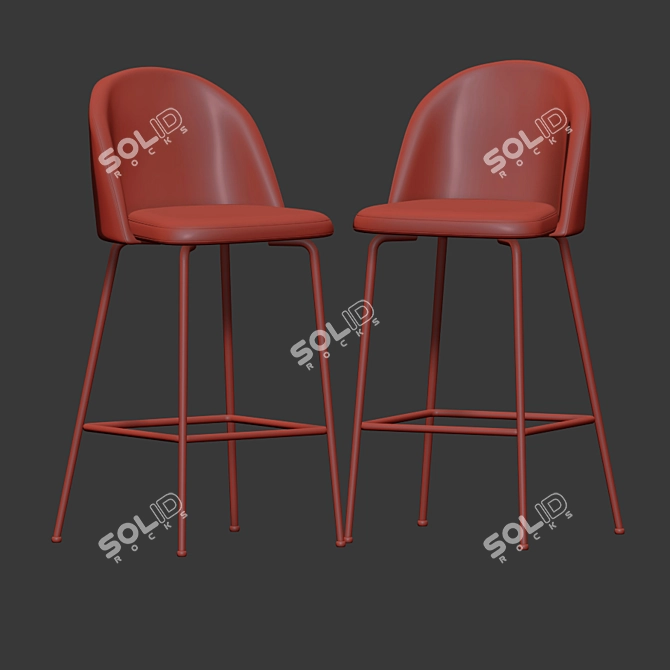 Sleek Modern Bar Stool 3D model image 3