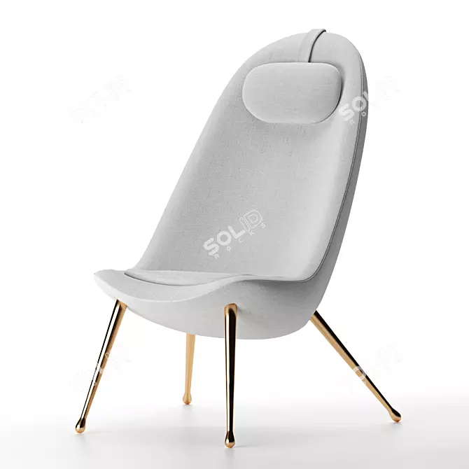 Ergonomic Light Lounge Chair 3D model image 1
