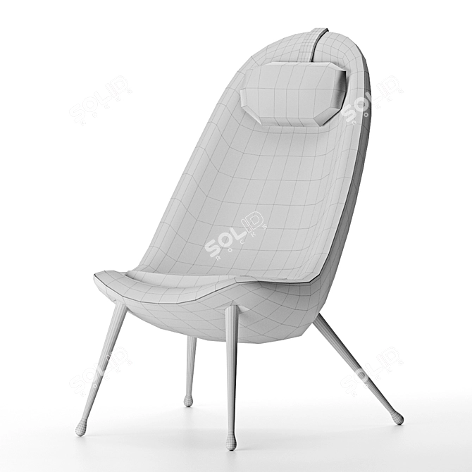 Ergonomic Light Lounge Chair 3D model image 3
