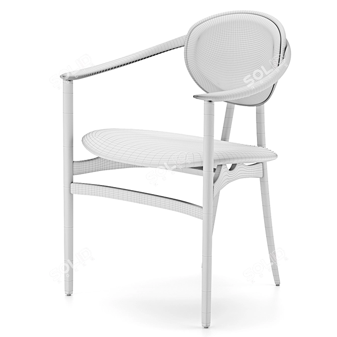 Luxury Bianca Armchair: Light-Colored Elegance 3D model image 2