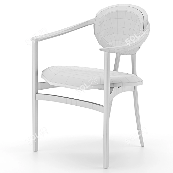 Luxury Bianca Armchair: Light-Colored Elegance 3D model image 3