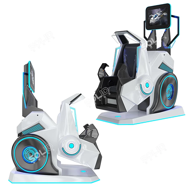 Title: Virtual Reality Roller Coaster 3D Simulator 3D model image 1