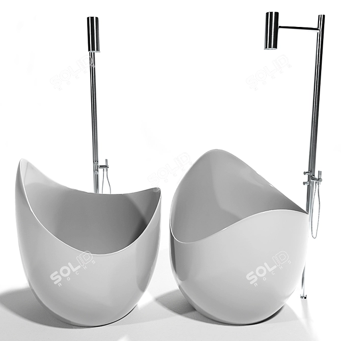 Luxury Lunetta Bath: Antonio Lupi 3D model image 1