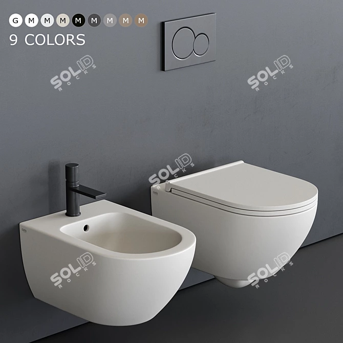 Cielo Enjoy Wall-Hung WC: Stylish & Functional 3D model image 1