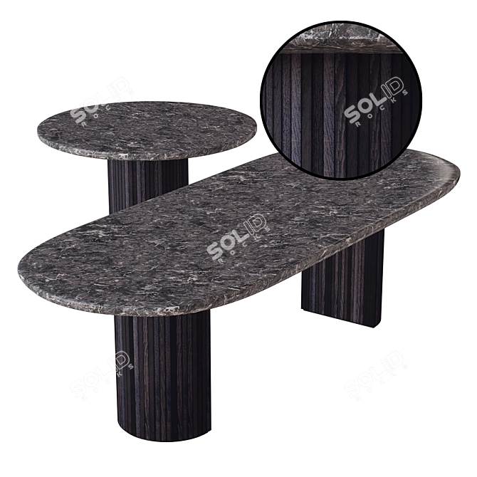 Lunar Dining Table: 3D Model 3D model image 1
