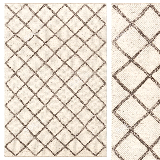 Nordic Charm: Gionata Handmade Wool Rug 3D model image 1