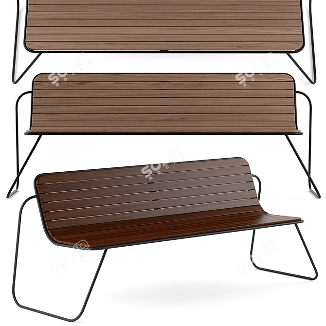 Vestre_func Modern Wood Bench 3D model image 1