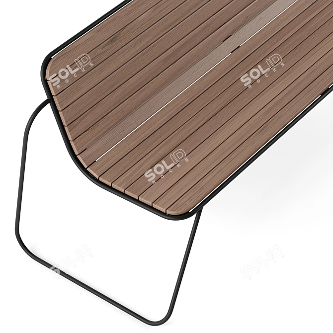 Vestre_func Modern Wood Bench 3D model image 2