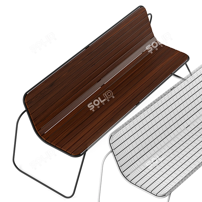 Vestre_func Modern Wood Bench 3D model image 3