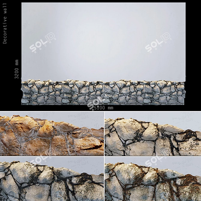 Deluxe Stone Wall Texture 3D model image 1