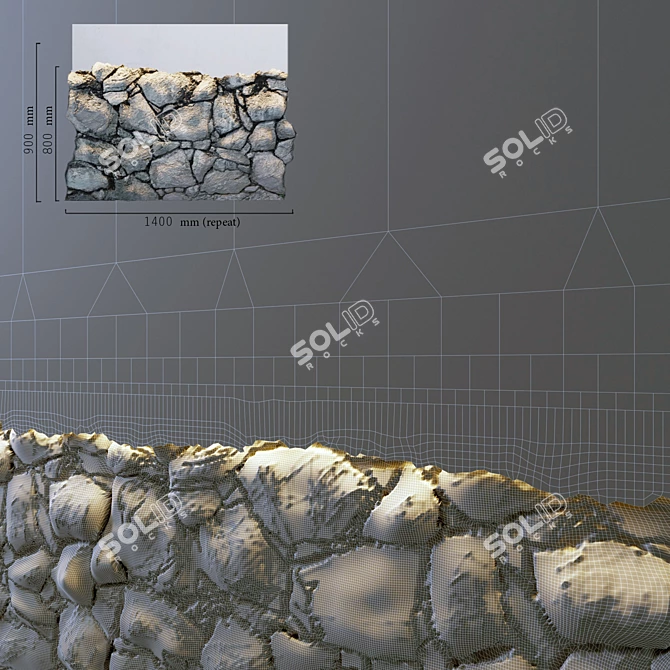 Deluxe Stone Wall Texture 3D model image 3