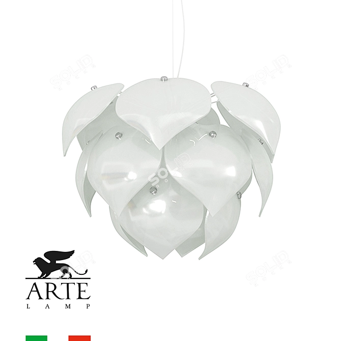 Palmer White Pendant Light 3D model image 1