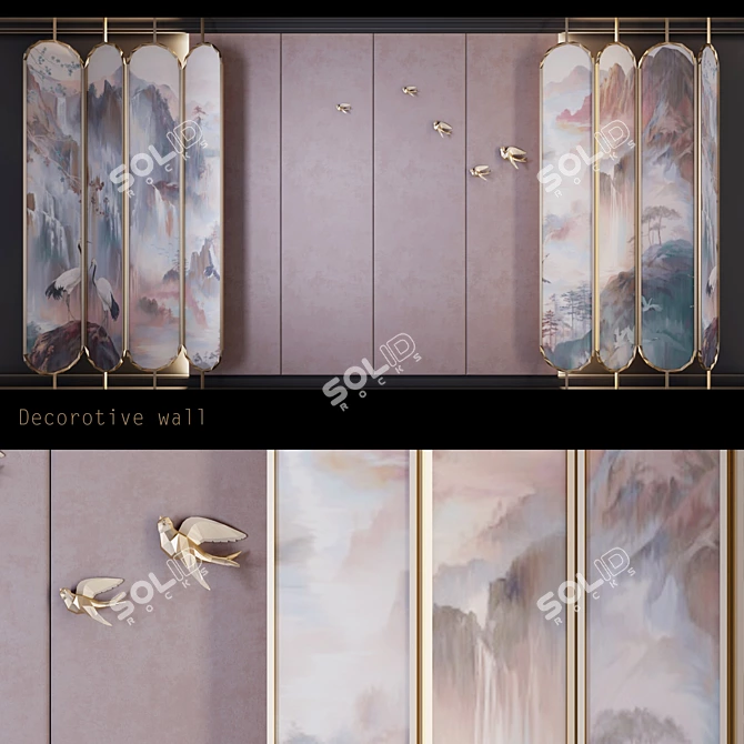 Elegant Shirma Wall Decor 3D model image 1