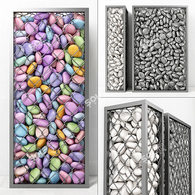 Gabion Pebbles: Small, Durable, Versatile 3D model image 1