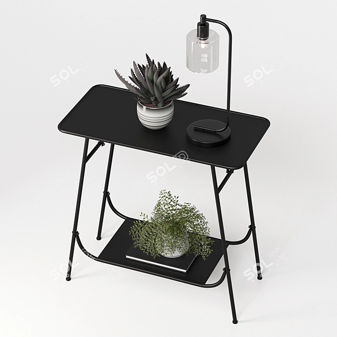 Sleek Industrial Style Console 3D model image 2