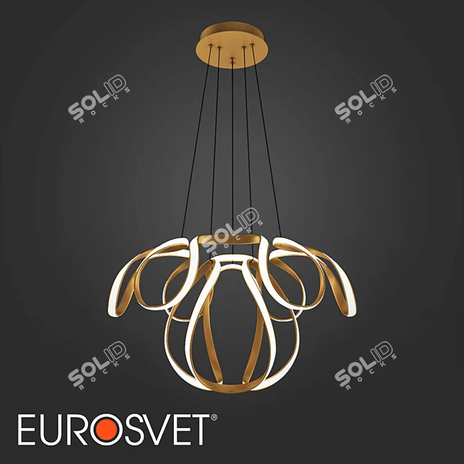 Golden Alstroemeria LED Pendant 3D model image 1