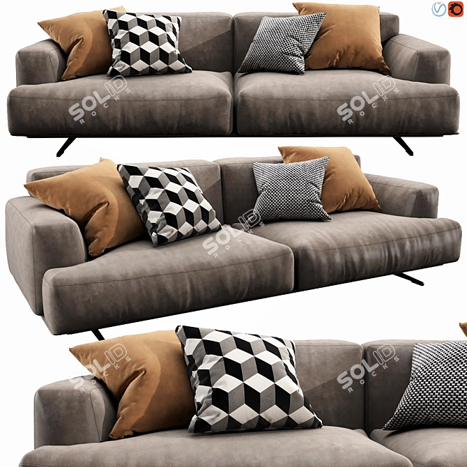 Modern Albachiara Sofa: Sleek Design, Premium Quality 3D model image 1